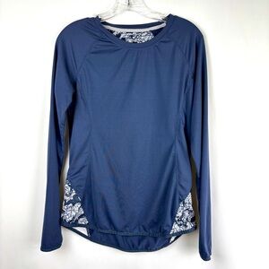 Andar Women Blue Outdoor Athletic Long Sleeve w/Thumb Holes Shirt - Medium